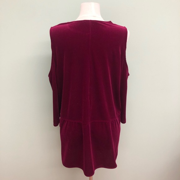 Ralph Lauren | Women's Cold Shoulder Top | Burgundy | Size 1X - Picture 4 of 4
